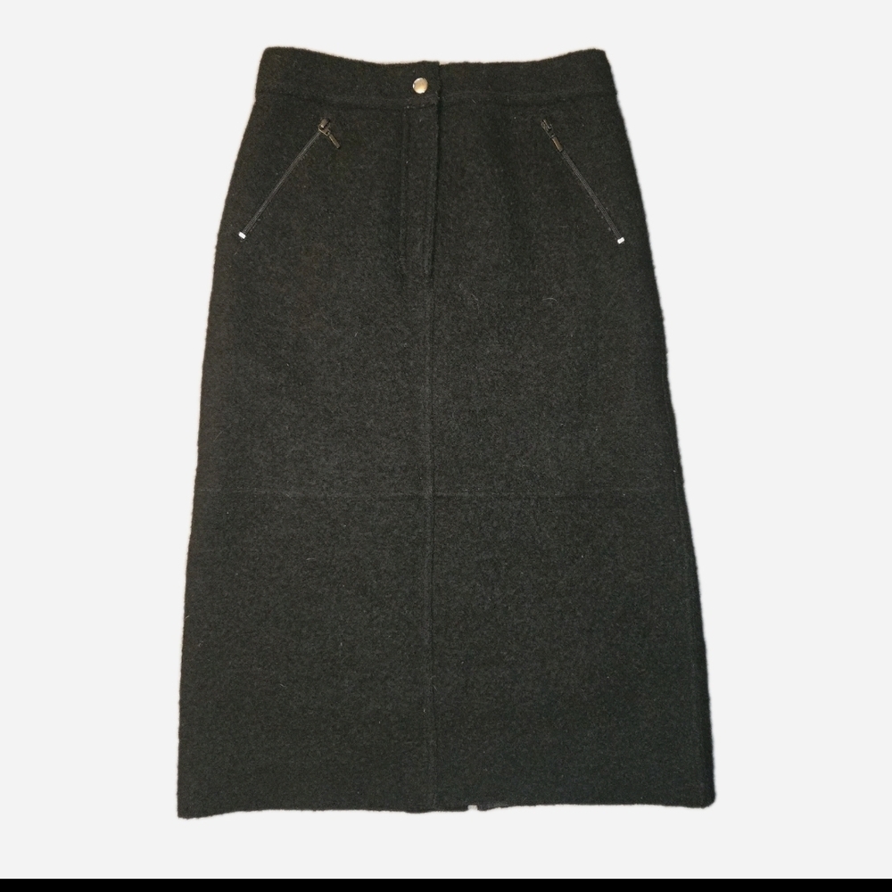 Alexandra Bartlett 100% Wool‎ Black Textured Pencil Skirt